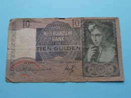 10 Gulden ( Amsterdam 12 November 1940 - 4 AK 088282 ) De Nederlandse Bank ( For Grade, Please See Photo ) Circulated ! - 10 Florín Holandés (gulden)