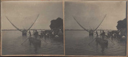 Photo Stéréoscopique Tchad Fort Lamy Pêcheurs Rotobos - Stereoscopic