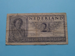 2 1/2 Gulden ( 8 Aug 1949 - 5SL019830 ) De Nederland Muntbiljet ( For Grade, Please See Photo ) Circulated ! - 1 Gulden