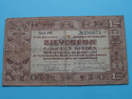 1 Gulden ZILVERBON ( Serie HR N° 280671 - 1 Oct 1938 ) Nederland ( For Grade, Please See Photo ) Circulated ! - 1  Florín Holandés (gulden)