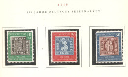 Germany DEUTSCHE POST 1949 100 Jahre DEUTSCHE BRIEFMARKEN  Y & T Nr 76/77  ** - Unused Stamps