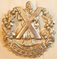 DDAY44 - Authentique CAP BADGE BRITANNIQUE The Cameronians Scottish Rifles NORMANDIE 1944 - Hueste