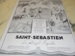 ANCIENNE PUBLICITE LA  PLAGE ROYAL SAINT SEBASTIEN  1929 - Advertising