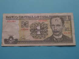 1 Peso ( 2010 ) Banco Central De CUBA ( For Grade, Please See Photo ) Circulated / BIC ! - Kuba