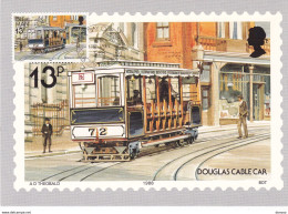 MAN 1988 TRAMWAYS CARTE MAXIMUM Yvert 356 - Man (Ile De)