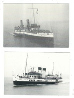 2  POSTCARDS  PADDLE STEAMERS PUBLISHED BY H J CARDS - Paquebots