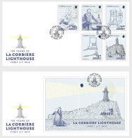 Jersey UK Great Britain 2024 50 Years Of La Corbière Lighthouse Set Of 2 FDC's - Faros