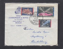 HOTELS COSMOPOLITE & ROYAL,BRUXELLES. LETTRE AVEC COB NOS 1050/1052 OBLITERES "JOURNEE DES U.S.A."POUR L'ALLEMAGNE. - Briefe U. Dokumente