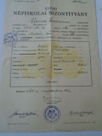 D202257   Elementary School Certificate, Budapest 1941  Hungary - Diploma & School Reports