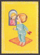 092266/ Garçonnet En Pyjama Saluant Une Petite Madone - Children's Drawings