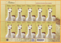 2023  Moldova Sheet Zoo „Faune. Chisinau Zoological Garden”  Llama (Lama Glama), Mint 3,30 - Moldavië