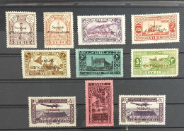 HATAY 1938 SANDJAK D'ALEXANDRETTE BLACK &RED SURCHARGED 10 STAMPS MNH MLH F VF - Siria