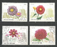 Korea 1976 Used Stamps Set Flowers - Korea (Noord)