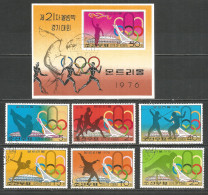 Korea 1976 Used Stamps Set+block Sport - Korea (Nord-)