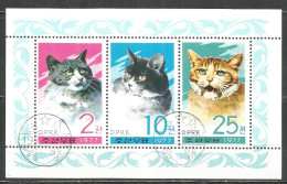 Korea 1977 Used Mini Sheet Cats  - Corée Du Nord