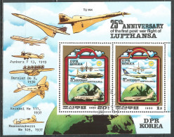 Korea 1980 Used Block Aviation - Corée Du Nord
