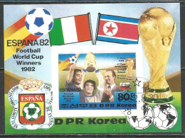 Korea 1982 Used Block Imperf. Football  Soccer - Corée Du Nord