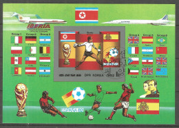 Korea 1982 Used Block Imperf. Football  Soccer - Corea Del Nord