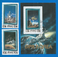 Korea 1982 Used Stamps Set+block Space - Corea Del Norte