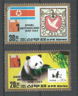 Korea 1983 Used Stamps Mi# 2361-2362 Flag Panda - Korea (Noord)