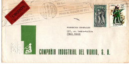 ESPAÑA SPAIN CC URGENTE HOSPITALET DE LLOBREGAT A PARIS 1979 SILOS - Eilbriefmarken