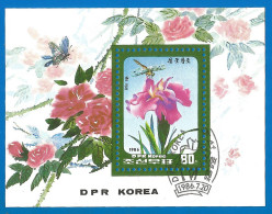 Korea 1986 Used Block   Flowers - Corea Del Norte