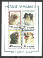 Korea 1990 Used Stamps Mini Sheet Dogs - Corea Del Nord