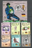 Korea 1990 Used Stamps Set + Block Soccer Football - Corea Del Norte