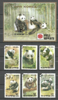 Korea 1991 Used Stamps , Set + Block  Panda - Corée Du Nord