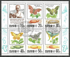 Korea 1991 Used Stamps Mini Sheet Butterfly - Korea (Nord-)