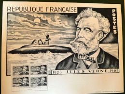 France 2022 - Affiche Jules Verne 220 X 287  Incluant Bloc De 4 Timbres De 7 € - Ungebraucht