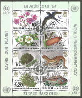 Korea 1992 Used Stamps Mini Sheet  Birds  Flowers - Korea (Nord-)