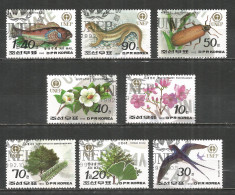Korea 1992 Used Stamps Set  Birds Flowers - Korea, North