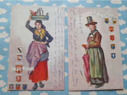 LOT 4 CARTES COSTUME DE SALZBURG Folklore Autrichien - Verzamelingen & Kavels