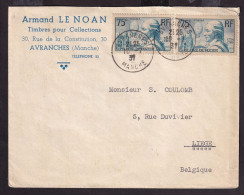 DDGG 040 - Enveloppe TP 313 (Pilatre De Rozier - Ballon) AVRANCHES 1937 - Entete Le Noan, Timbres Pour Collections - Briefe U. Dokumente