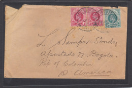 LETTRE DE HATTINGSPRUIT POUR BOGOTA,COLOMBIE.VIA NEWCASTEL,NATAL,1906. - Natal (1857-1909)