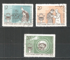 Vietnam 1962 Used Stamps , Mi# 217-19 Space - Vietnam