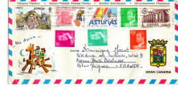 ESPAÑA SPAIN CC CANARIAS SOBRE TURISTICO MOLINO WINDMILL ASTURIAS VALENCIA COVADINGA ARTE - Cartas & Documentos