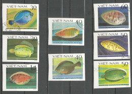 Vietnam 1982 Year , Used Stamps, Mi ​1272-79 U Imperf. Fish - Viêt-Nam