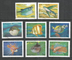 Vietnam 1984 Used Stamps  Mi. 1432-39 Fish - Viêt-Nam