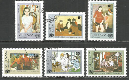 Vietnam 1984 Year Used Stamps , Mi. ​1513-18  Painting - Vietnam