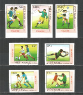 Vietnam 1989 , Used Stamps ,  Mi. ​​2080-86U Imperf. Soccer - Vietnam