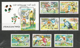 Vietnam 1990 , Used Stamps ,  Mi. 2152-59 +bc  Soccer Football - Viêt-Nam