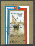 Caribbean 1978 Year , Used Block Painting  Ship - Blokken & Velletjes