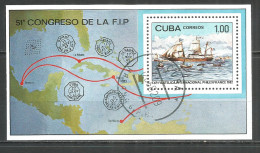 Caribbean 1982 Year , Used Block Ship - Blokken & Velletjes