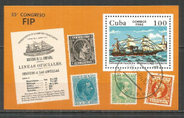 Caribbean 1984 Year , Used Block Ship - Blokken & Velletjes