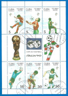 Caribbean 1990 Year , Used S/S Block  Football - Blocks & Kleinbögen