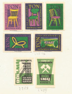 Czechoslovakia 7 Old Matchbox Labels - Boites D'allumettes - Etiquettes