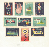 Czechoslovakia 10 Old Matchbox Labels  Red Cross - Zündholzschachteletiketten