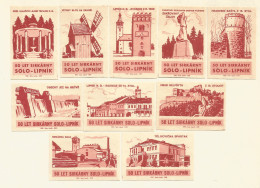 Czechoslovakia 10 Old Matchbox Labels  Solo-Lipnik - Scatole Di Fiammiferi - Etichette